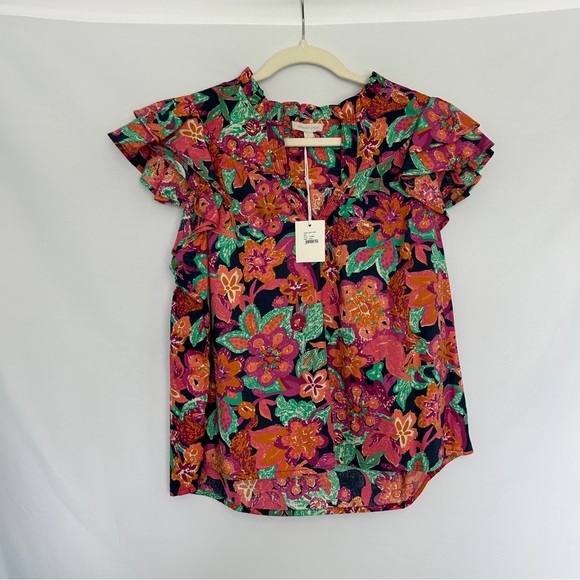 Jennifer Grace Floral Ruffle Sleeve Top‎ - Picture 1 of 7